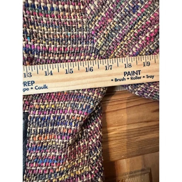 Louis Verdad Tweed Blazer Brown Leather Trim Career Business Chic Old Money M - Picture 8 of 10